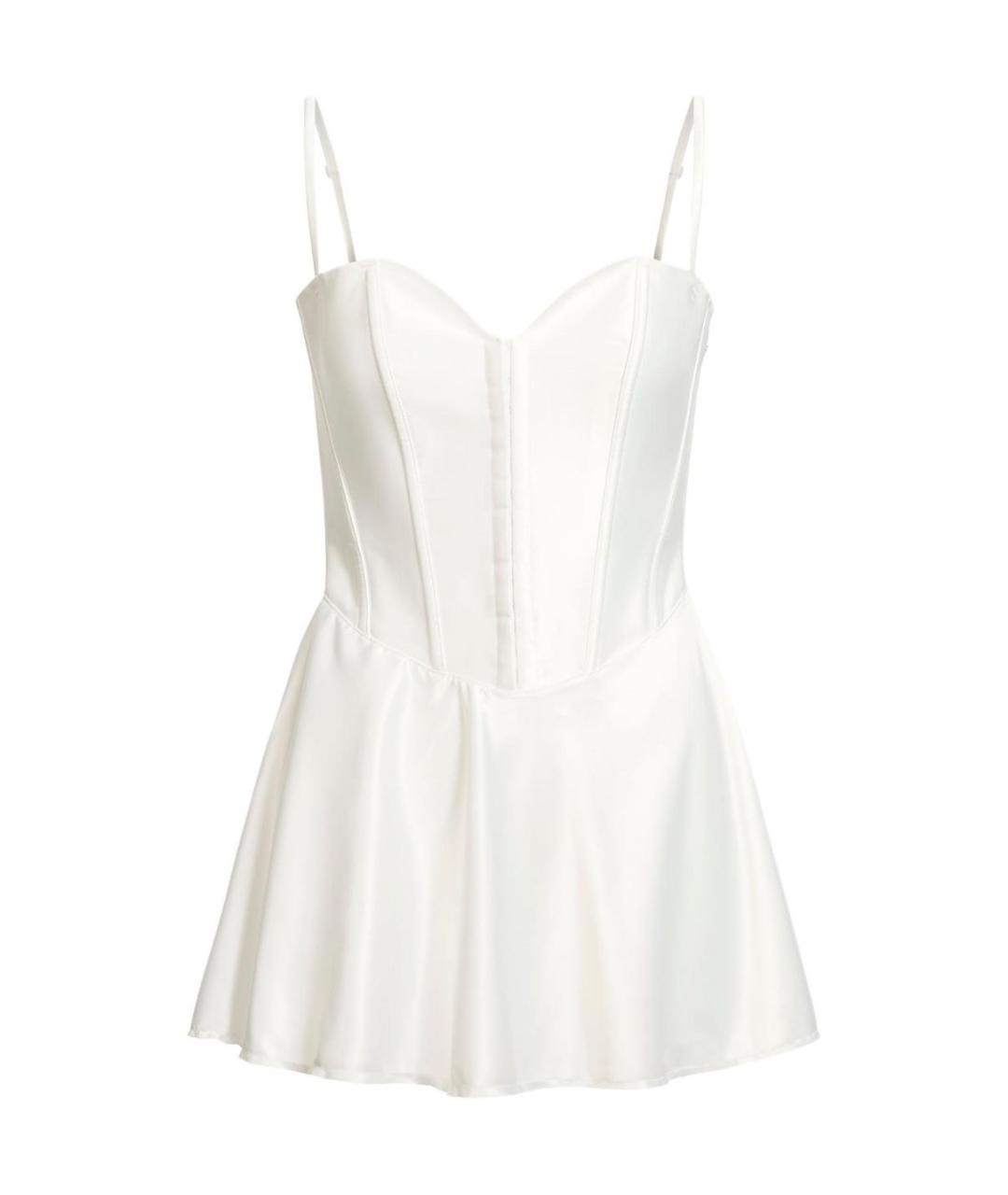 SKIMS Белое атласное коктейльное платье, фото 4