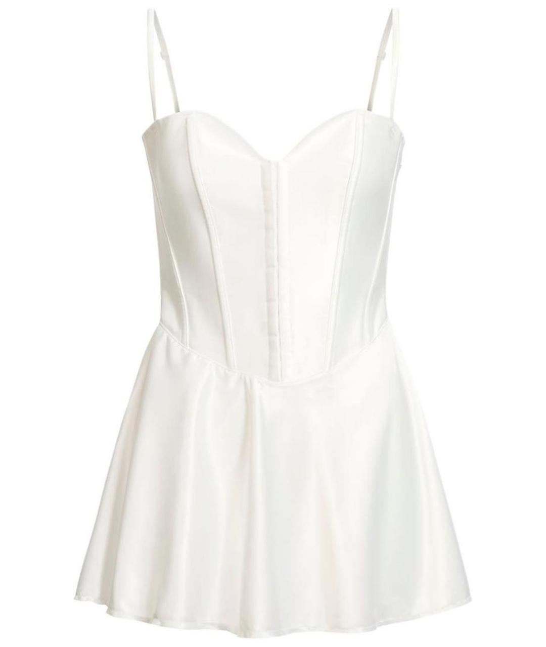 SKIMS Белое атласное коктейльное платье, фото 1