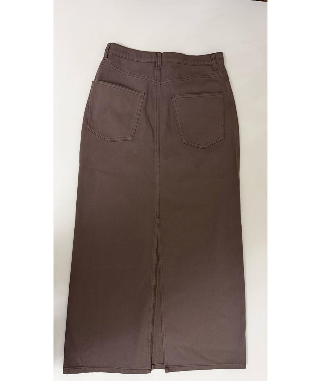 ROTATE Коричневая деним юбка миди, фото 7