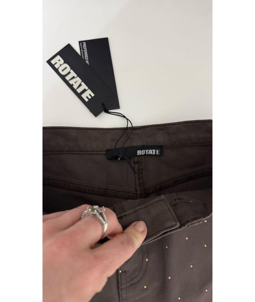 ROTATE Коричневая деним юбка миди, фото 8