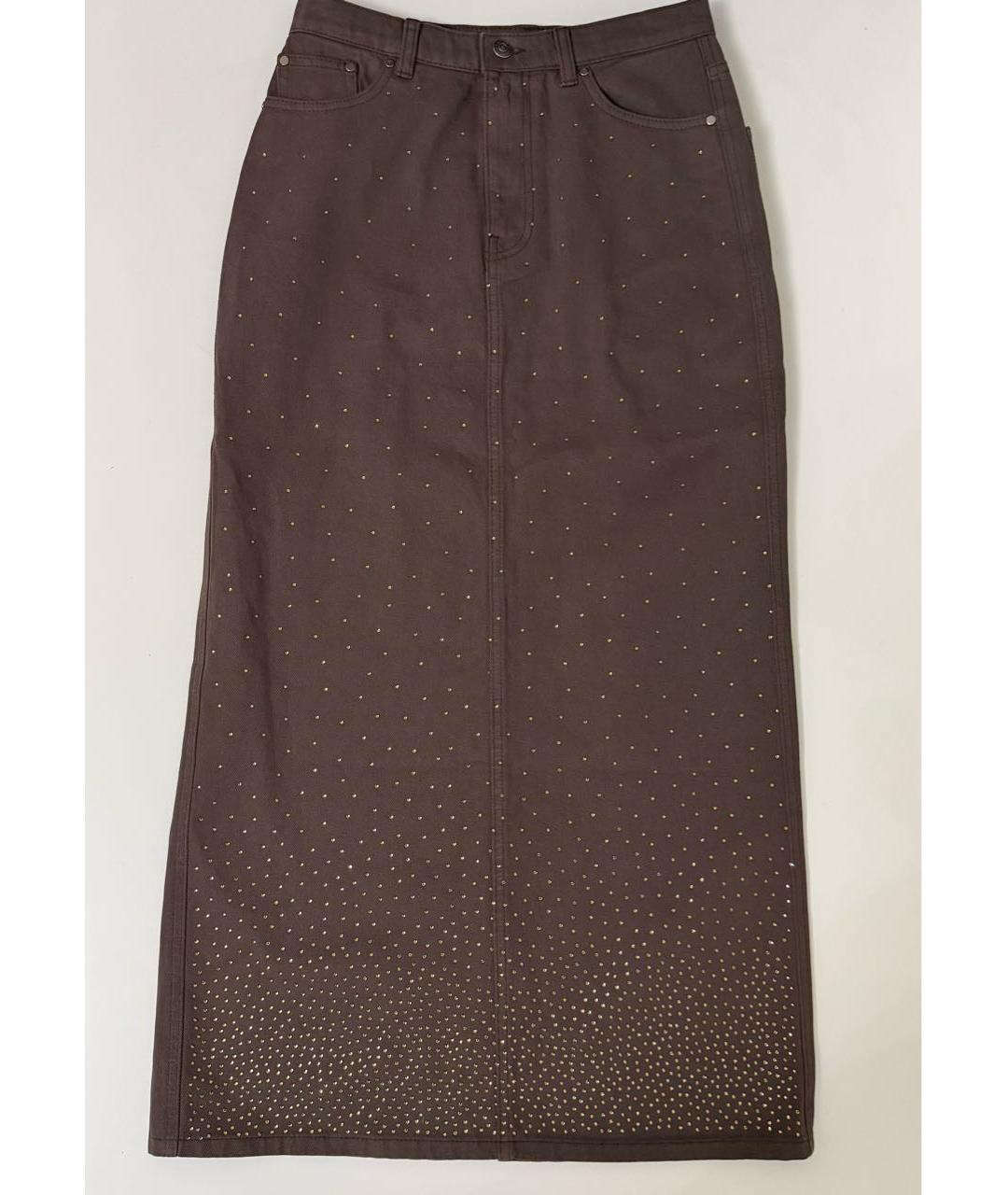 ROTATE Коричневая деним юбка миди, фото 2