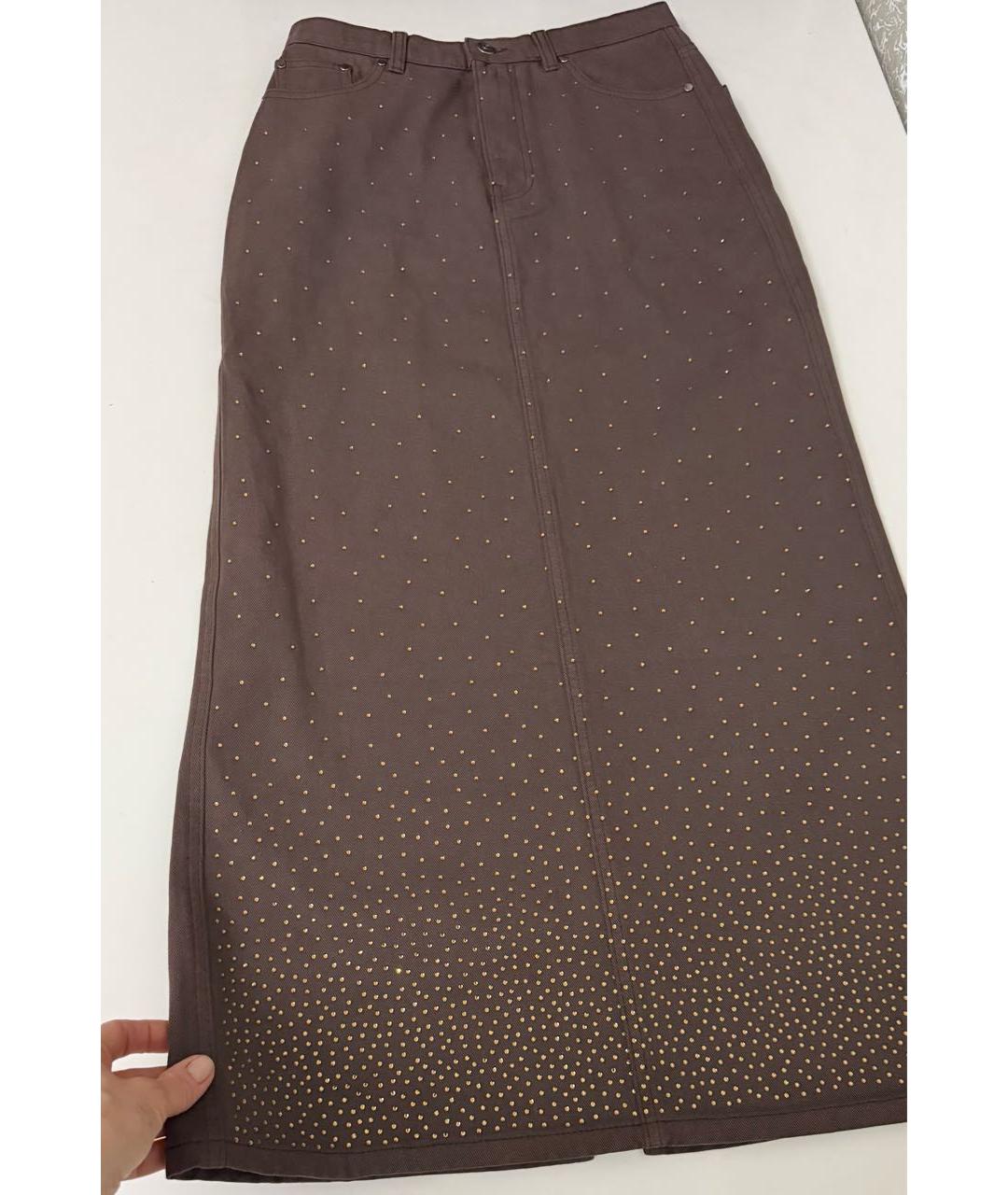 ROTATE Коричневая деним юбка миди, фото 3