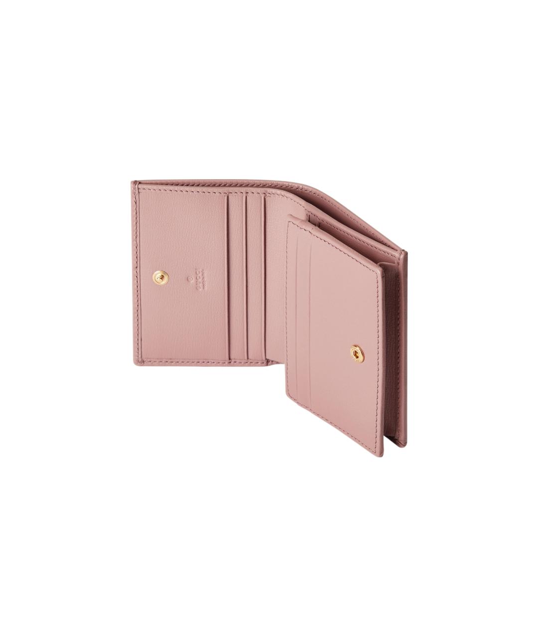 GUCCI Розовый кожаный кошелек, фото 5