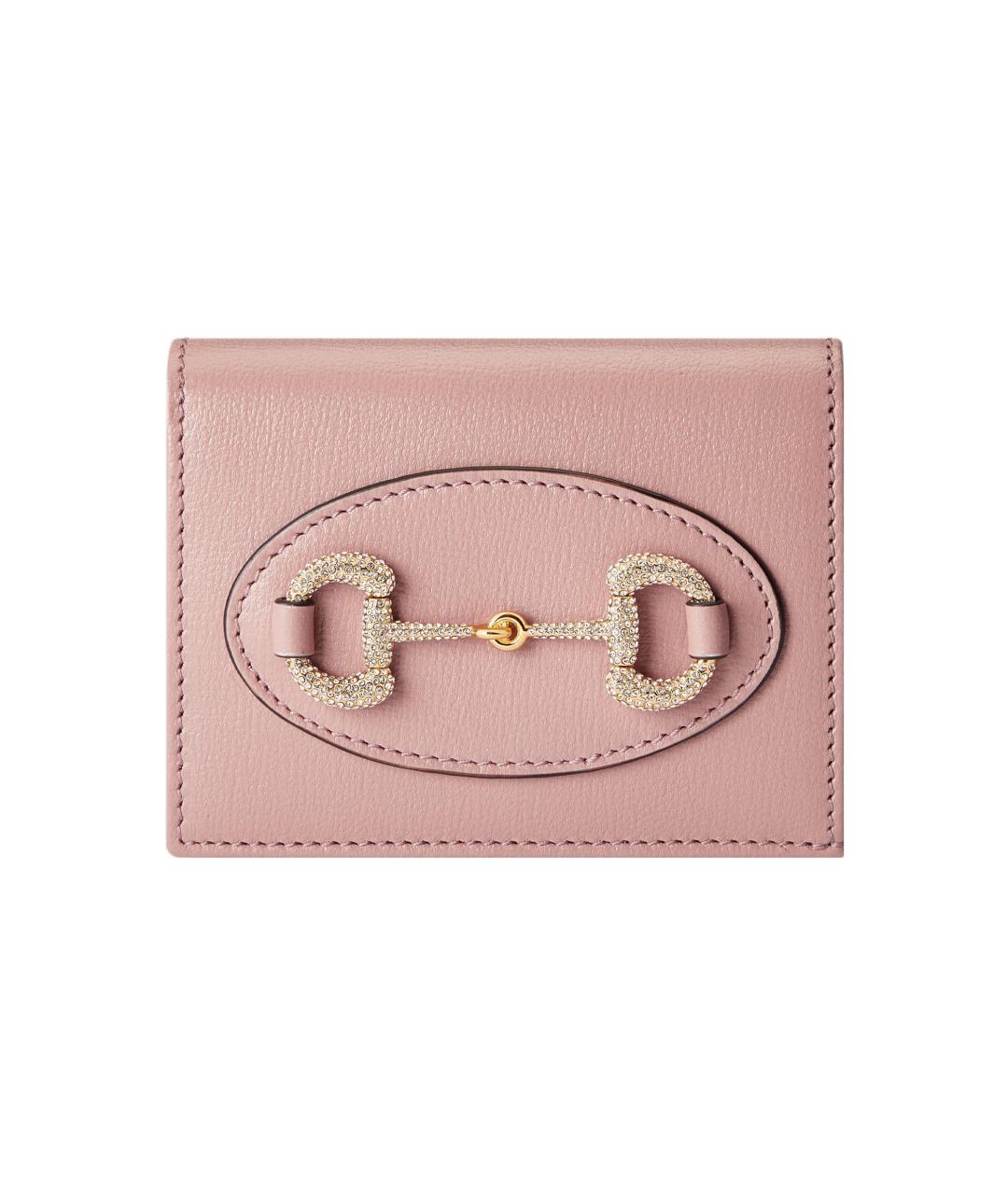 GUCCI Розовый кожаный кошелек, фото 1