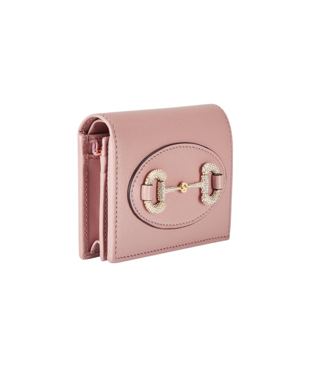 GUCCI Розовый кожаный кошелек, фото 2