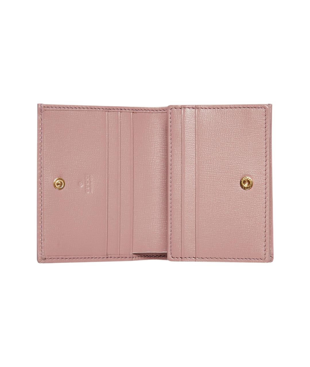 GUCCI Розовый кожаный кошелек, фото 4