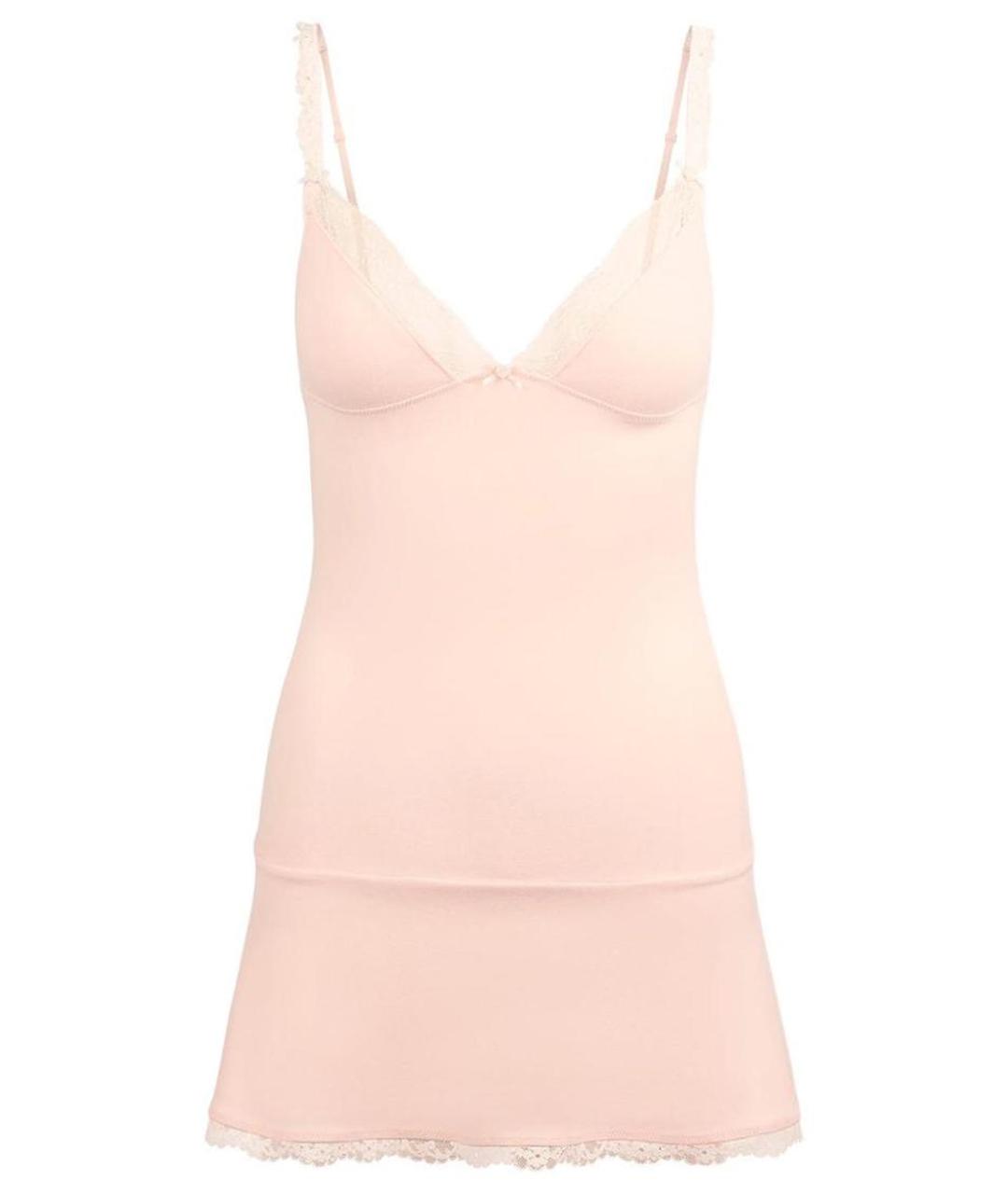 SKIMS Розовое хлопко-эластановое повседневное платье, фото 1