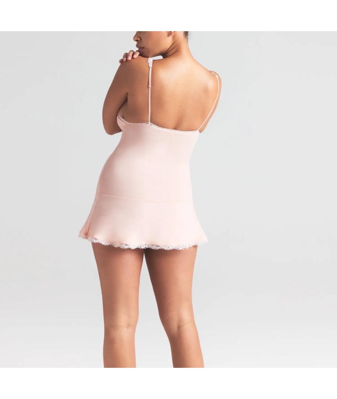 SKIMS Розовое хлопко-эластановое повседневное платье, фото 2