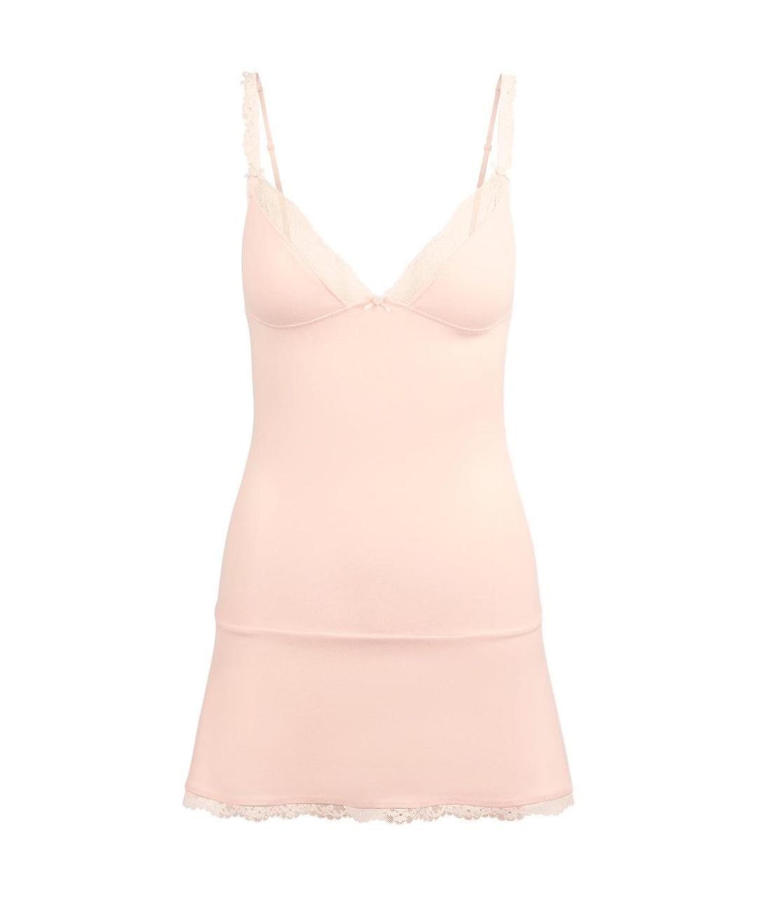 SKIMS Розовое хлопко-эластановое повседневное платье, фото 3