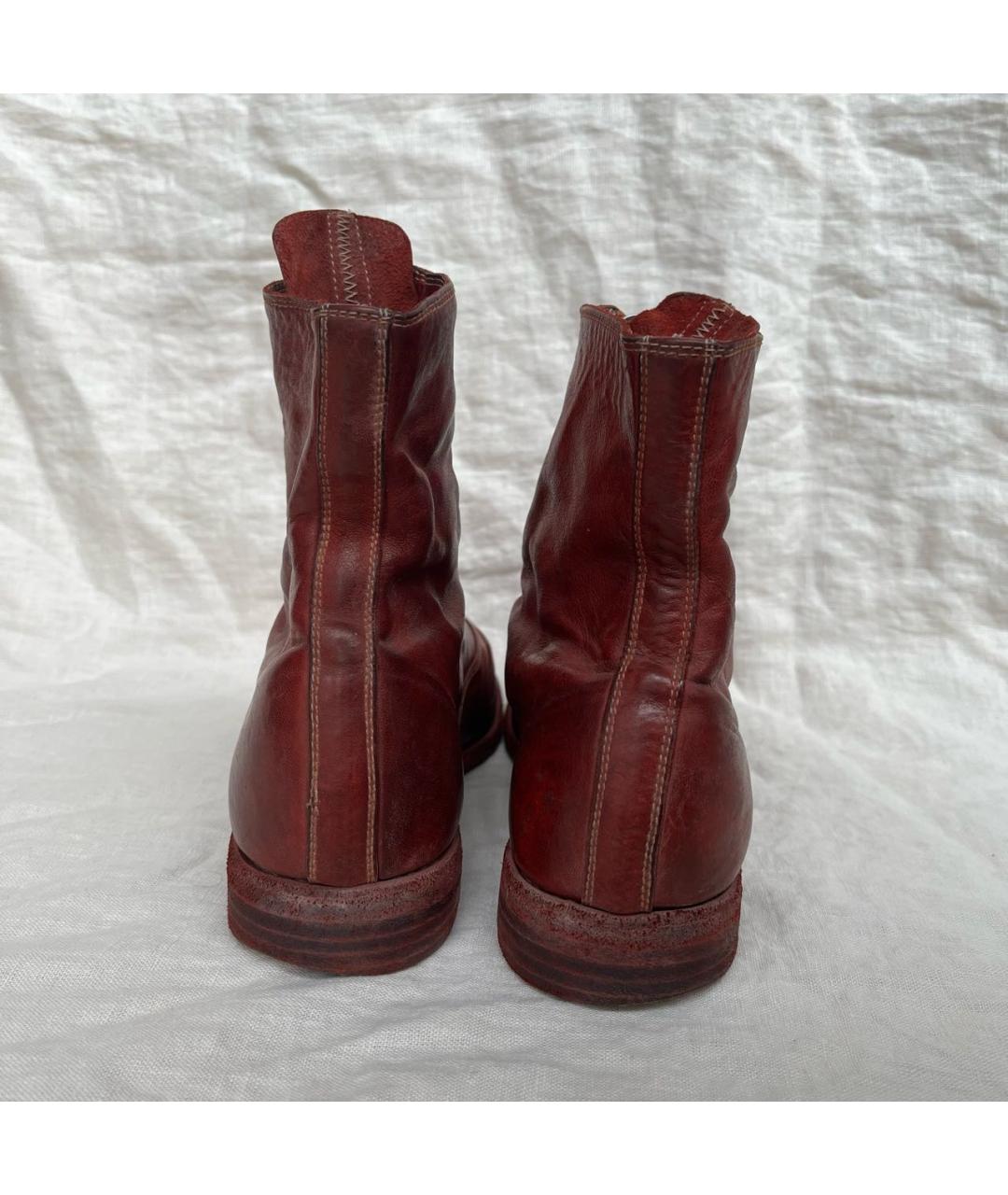 GUIDI Красные кожаные ботинки, фото 4