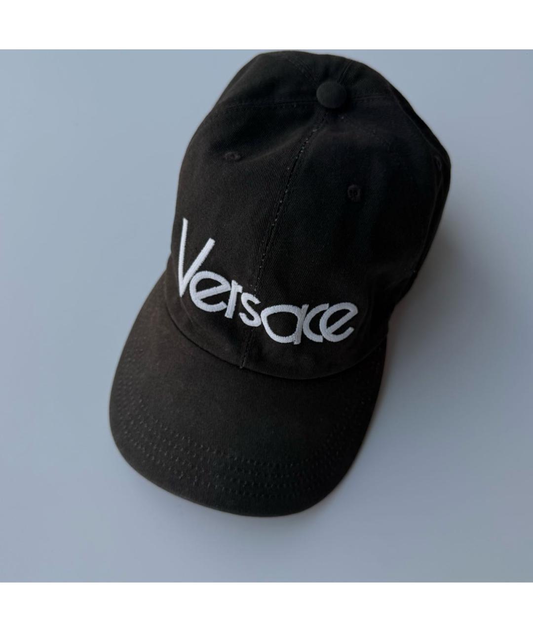 VERSACE Черная хлопковая кепка/бейсболка, фото 2