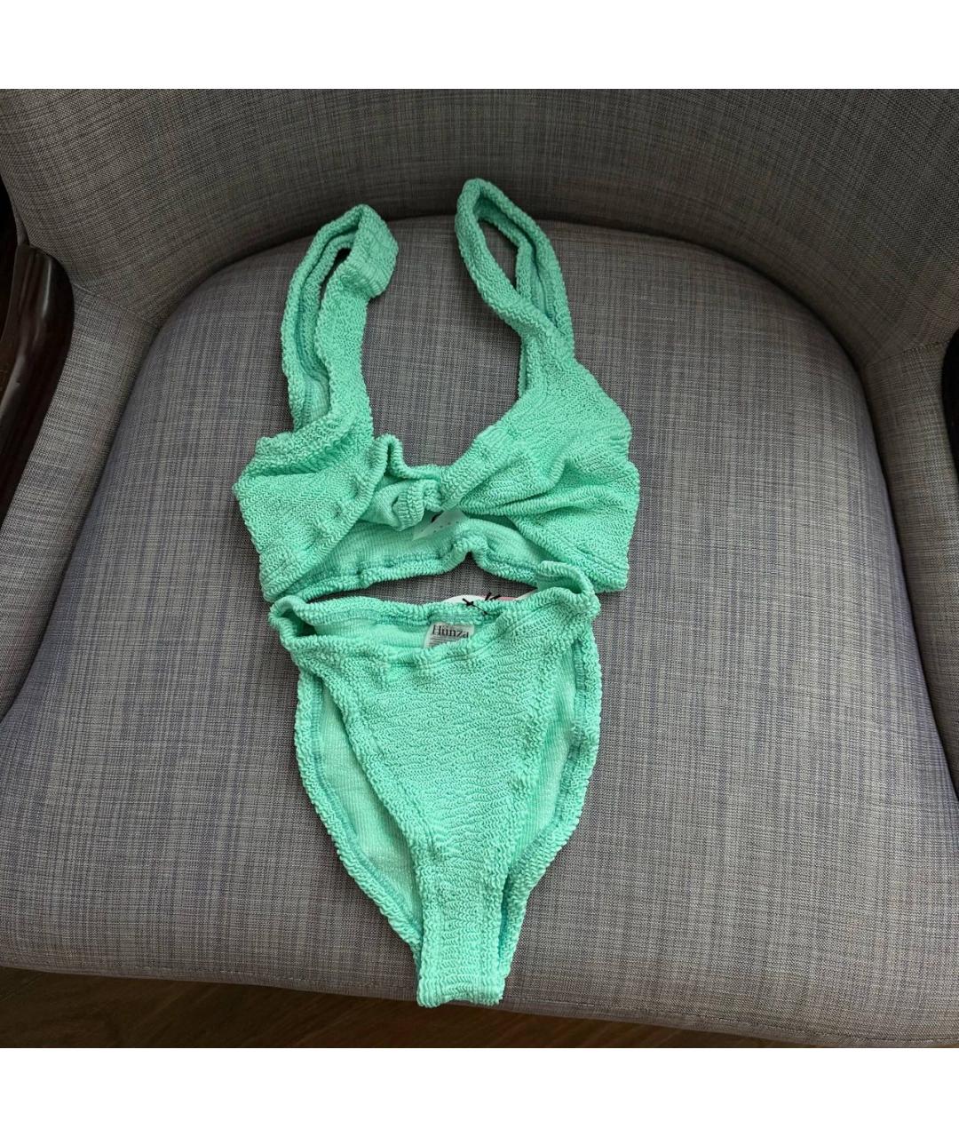 HUNZA G Салатовый полиамидовый купальник, фото 2