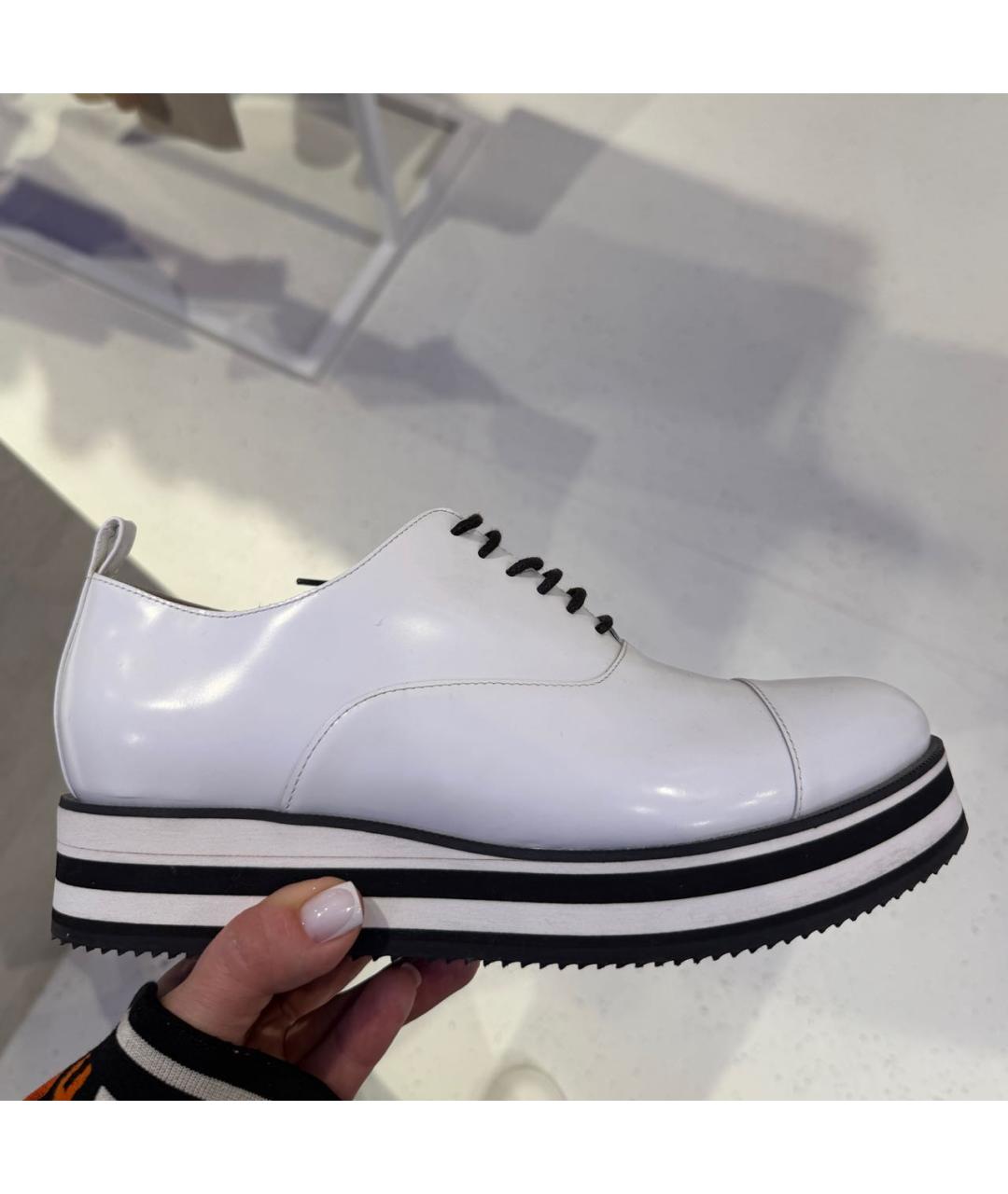 ERMANNO SCERVINO Белые кожаные брогги и оксфорды, фото 3