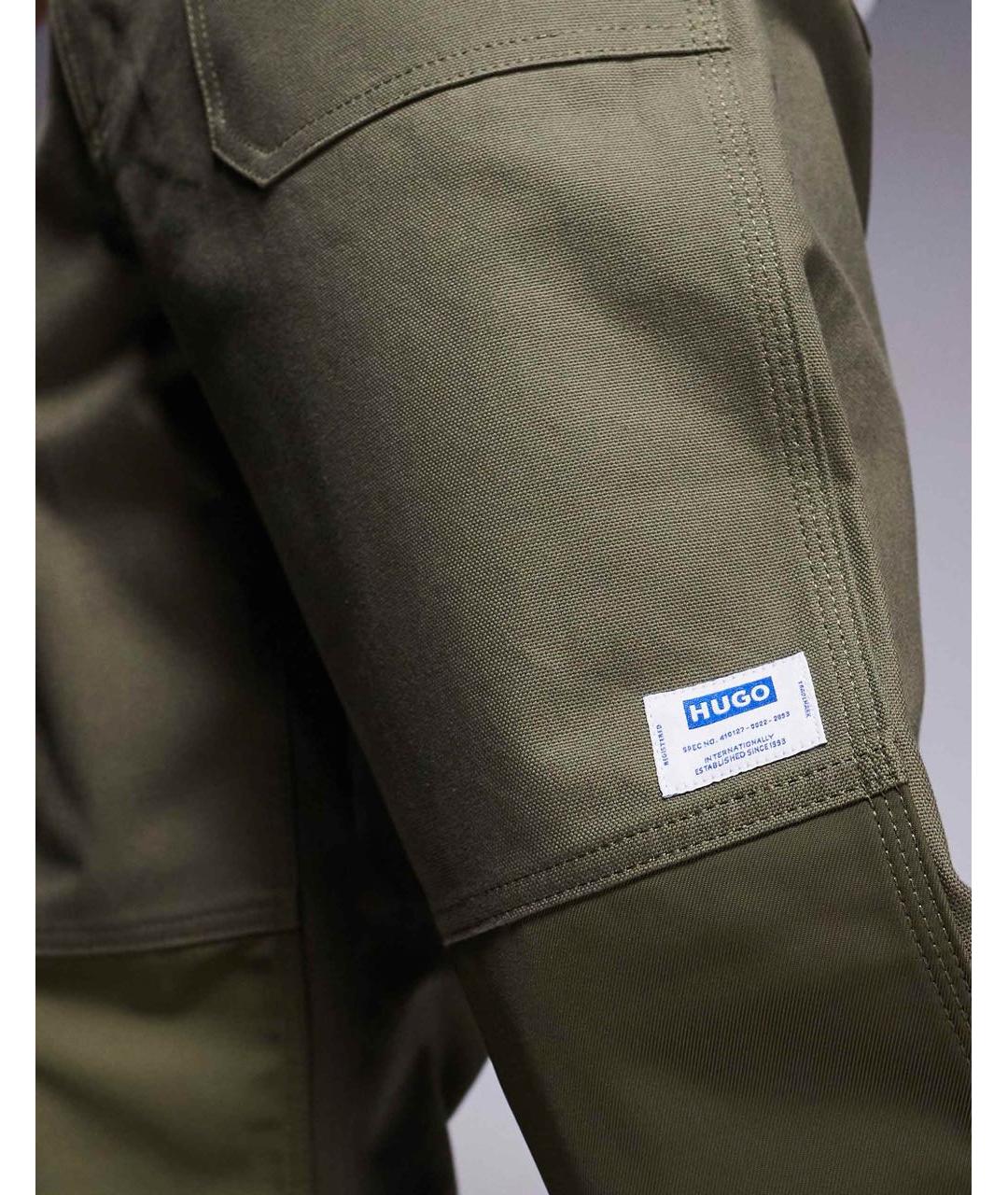 HUGO BOSS Хаки хлопковые повседневные брюки, фото 4