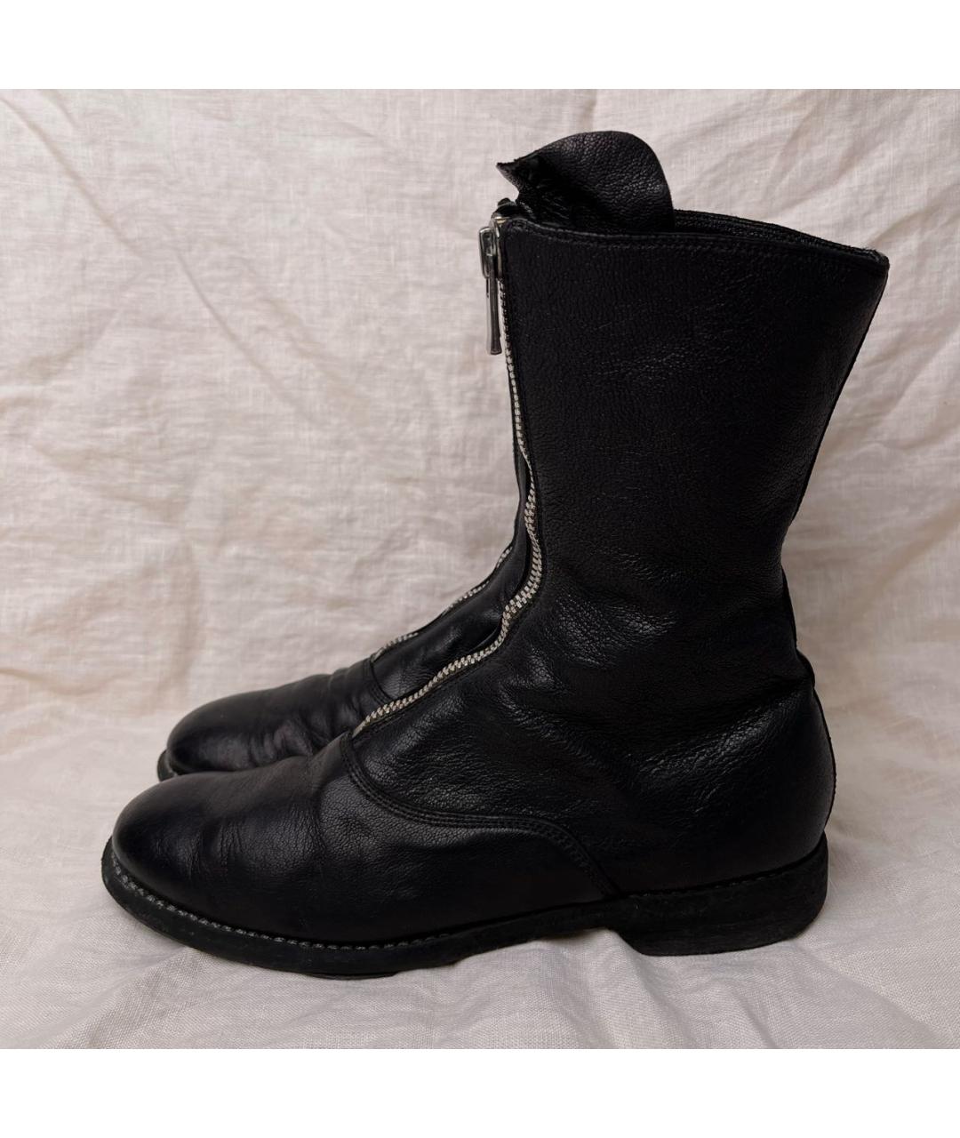 GUIDI Черные кожаные ботинки, фото 8