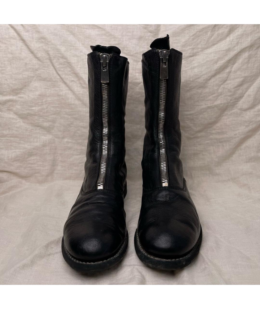 GUIDI Черные кожаные ботинки, фото 2