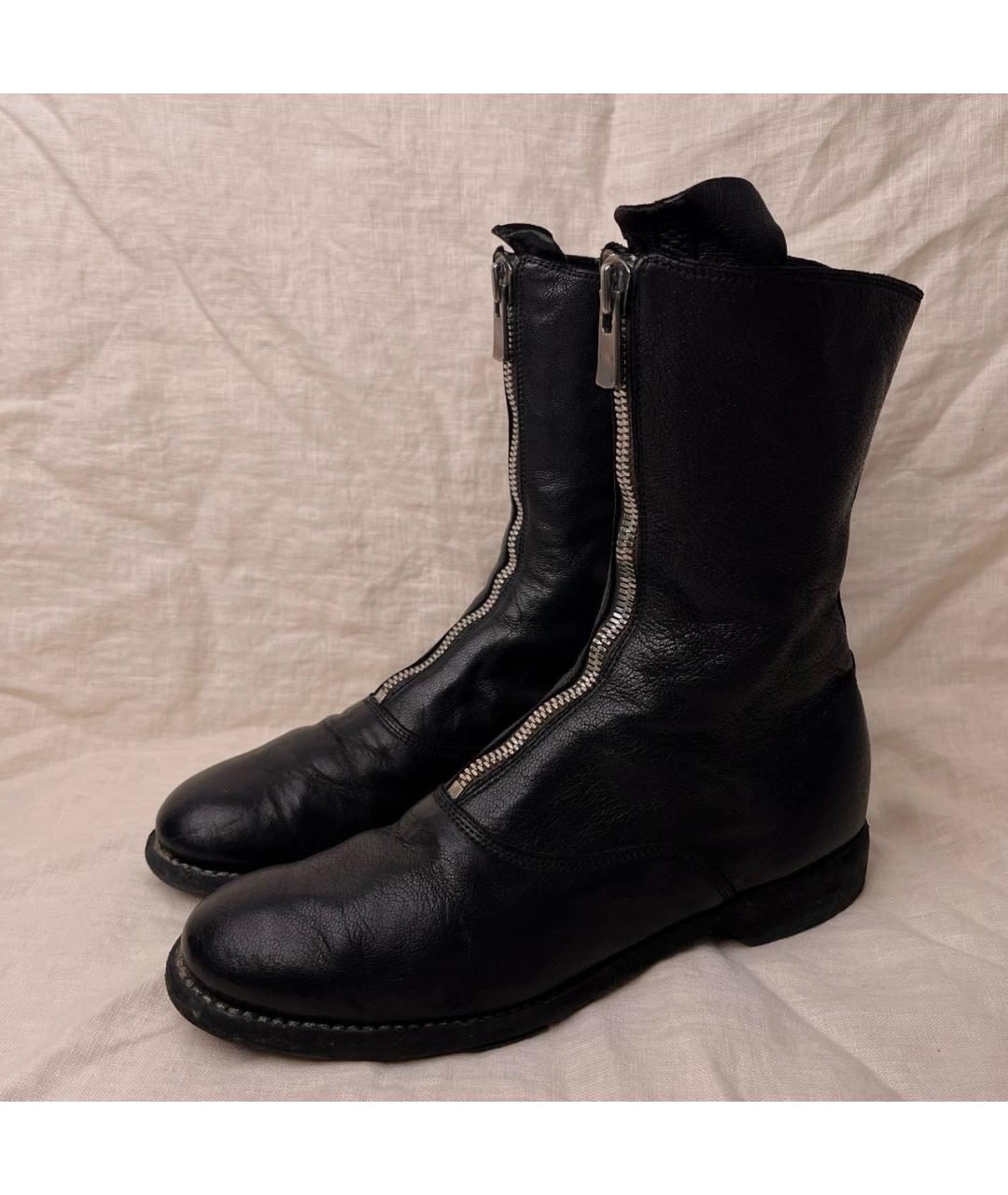 GUIDI Черные кожаные ботинки, фото 3