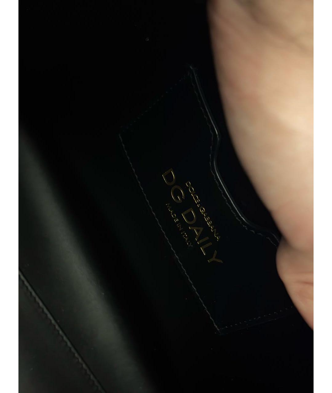 DOLCE&GABBANA Черная кожаная сумка тоут, фото 3