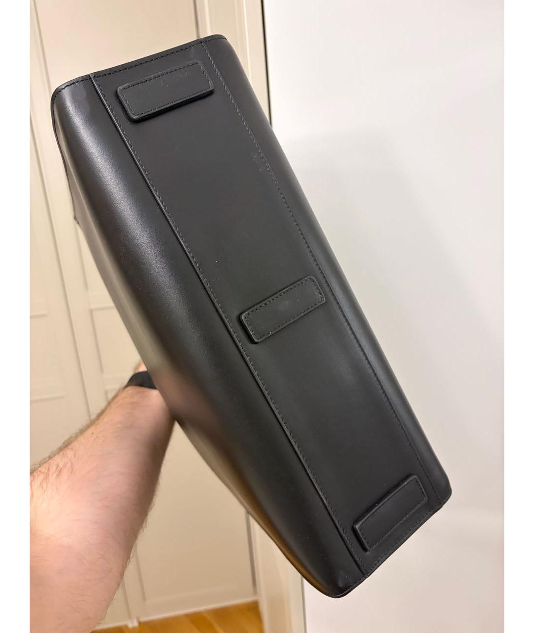 DOLCE&GABBANA Черная кожаная сумка тоут, фото 7