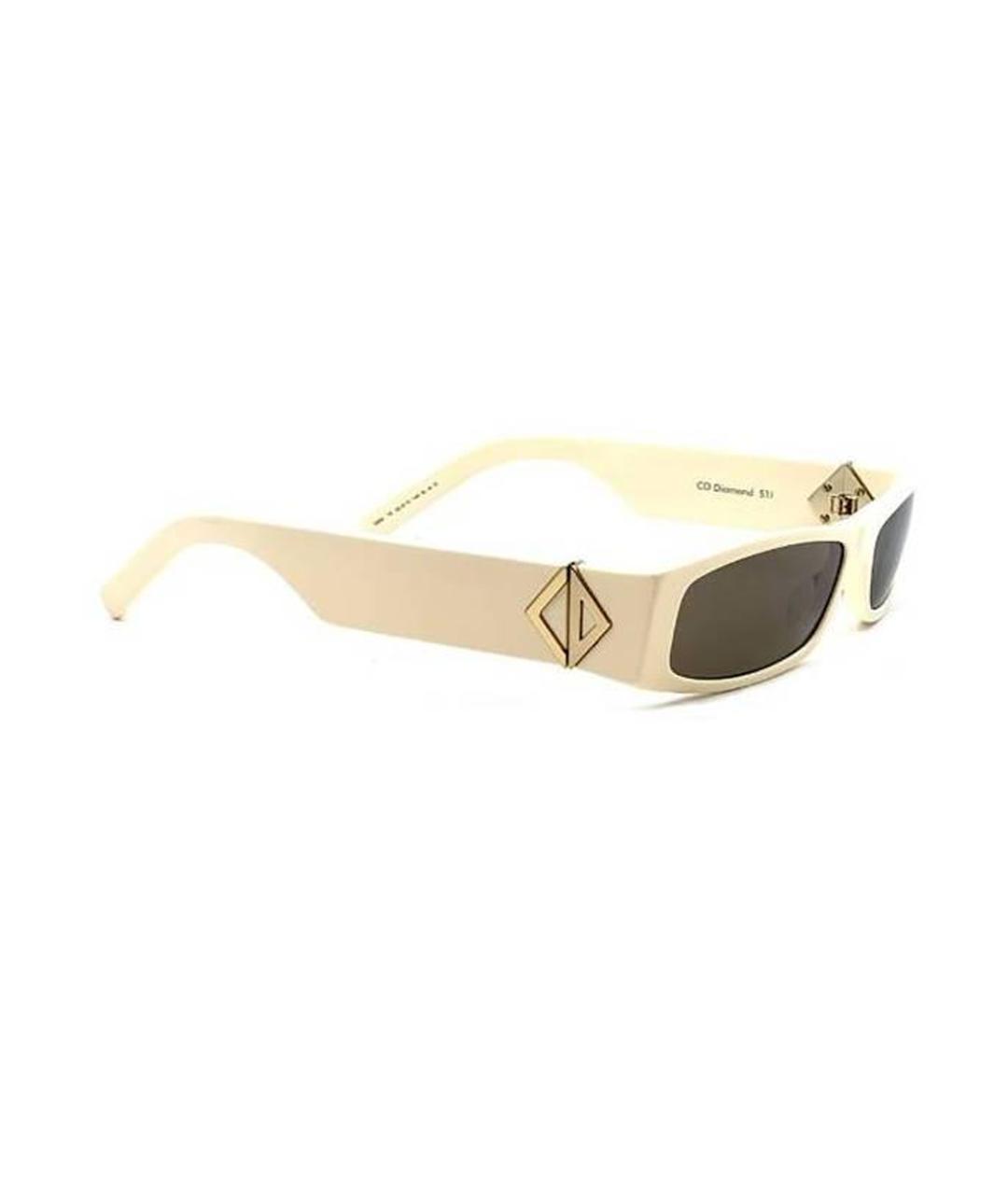 CHRISTIAN DIOR Золотые пластиковые солнцезащитные очки, фото 2