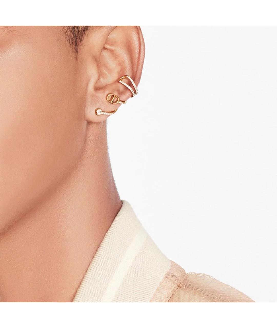 CHRISTIAN DIOR Золотые металлические серьги, фото 3