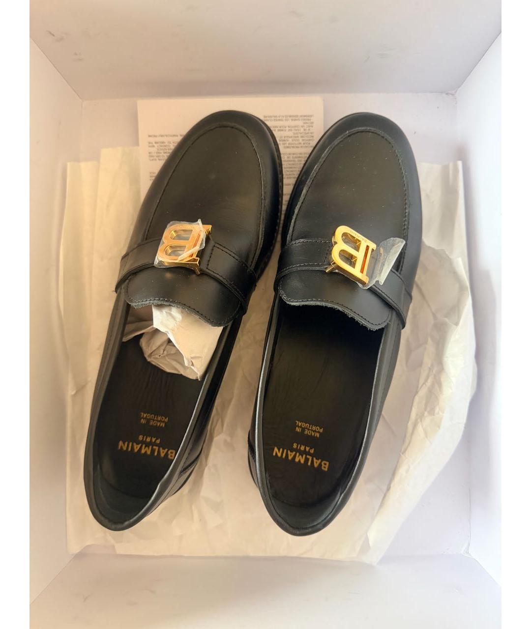 BALMAIN Черные кожаные лоферы, фото 2