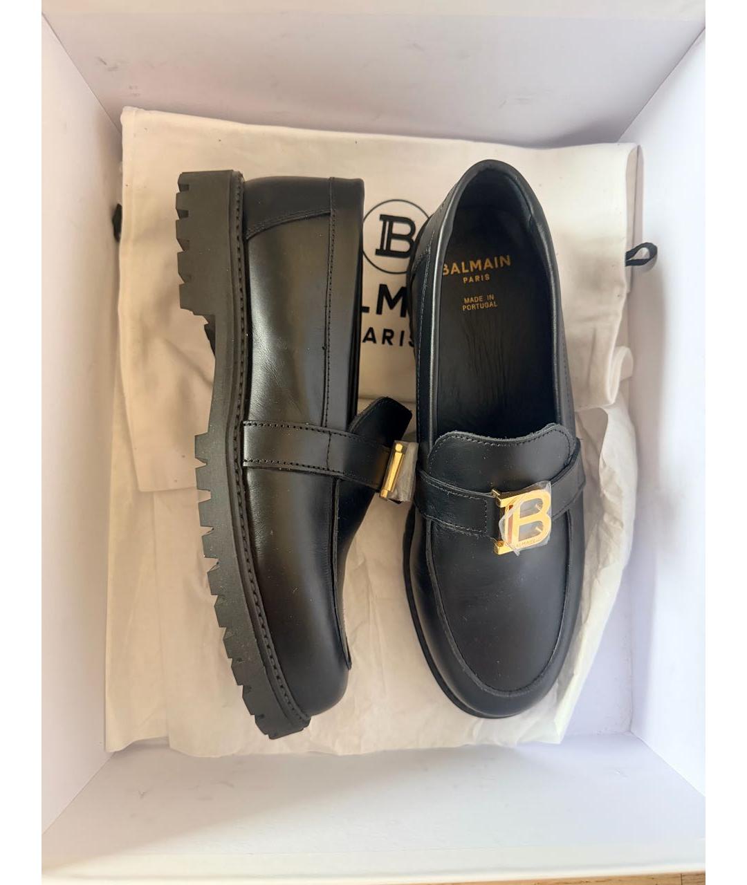 BALMAIN Черные кожаные лоферы, фото 3