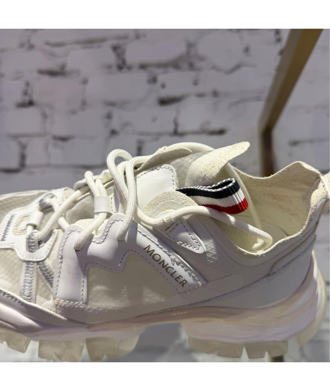 MONCLER Бежевые текстильные кроссовки, фото 3