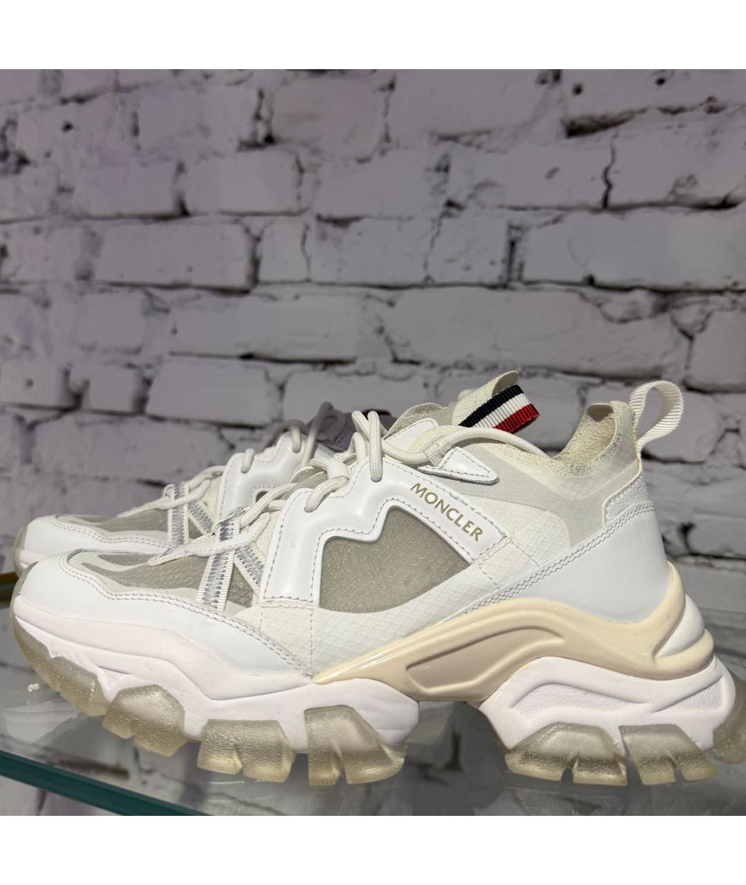 MONCLER Бежевые текстильные кроссовки, фото 6