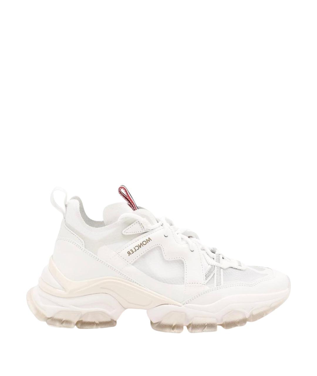 MONCLER Бежевые текстильные кроссовки, фото 1