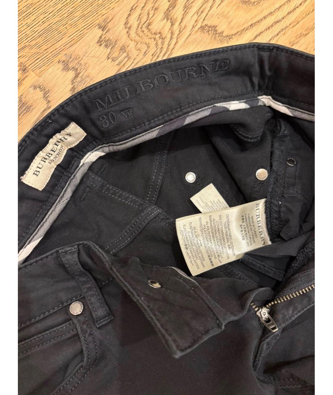 BURBERRY Черные хлопковые джинсы скинни, фото 2