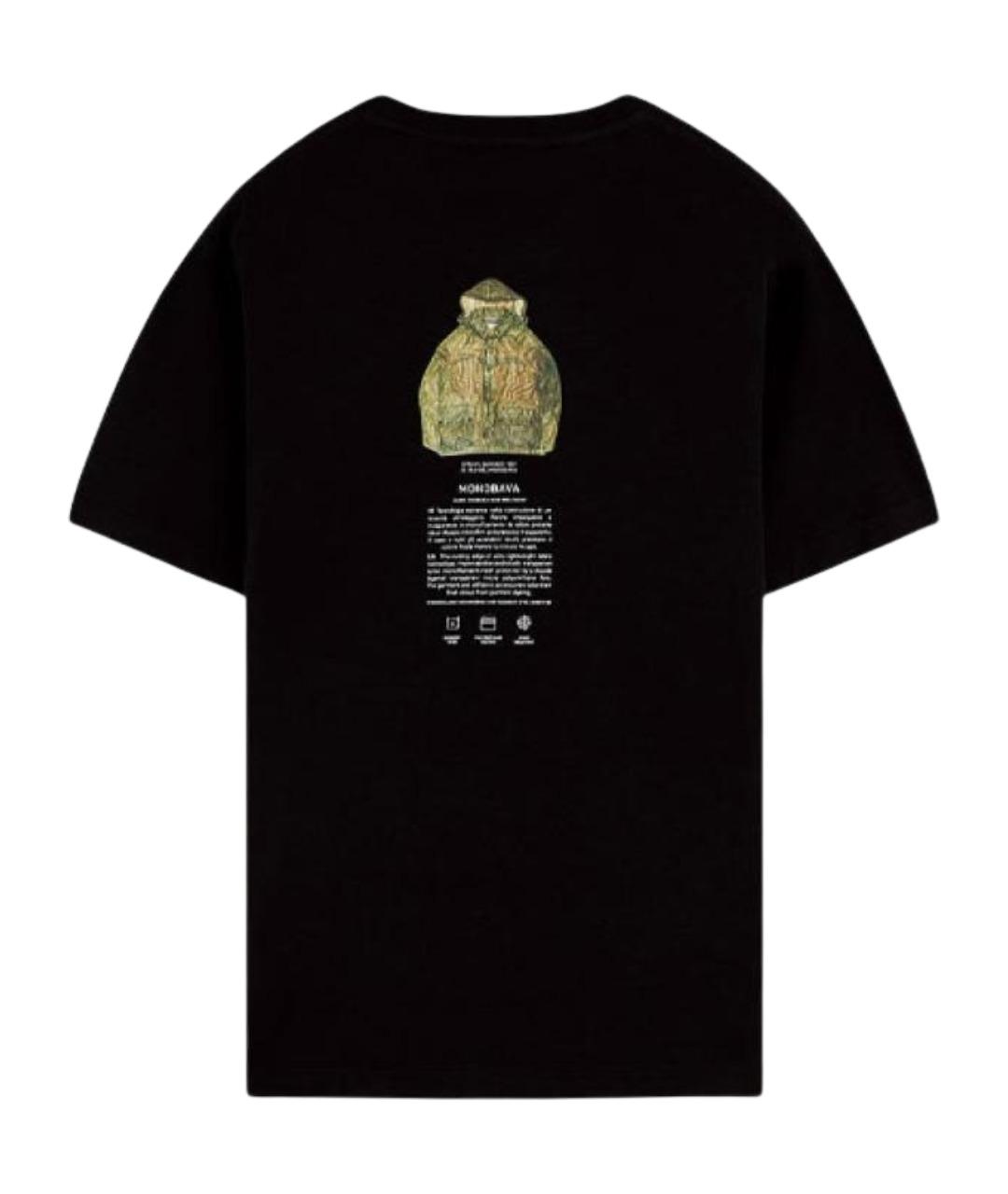 STONE ISLAND Черная хлопковая футболка, фото 1