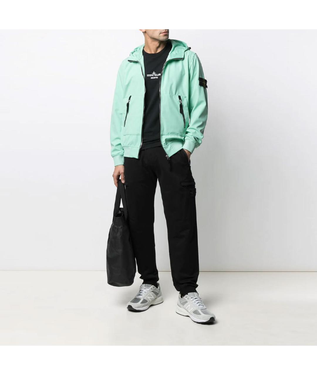 STONE ISLAND Черная хлопковая футболка, фото 3