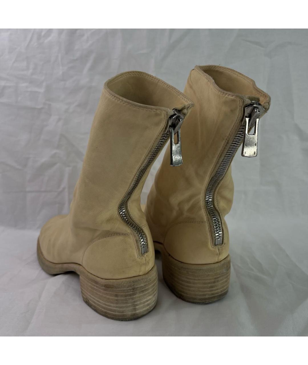 GUIDI Бежевые кожаные ботинки, фото 3
