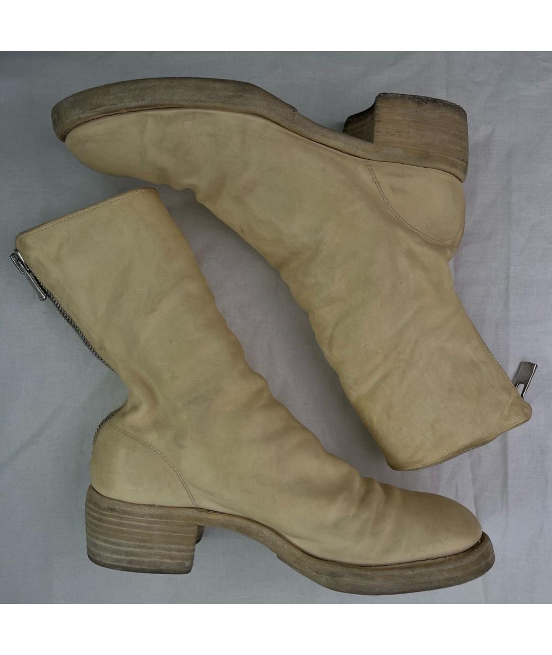 GUIDI Бежевые кожаные ботинки, фото 7