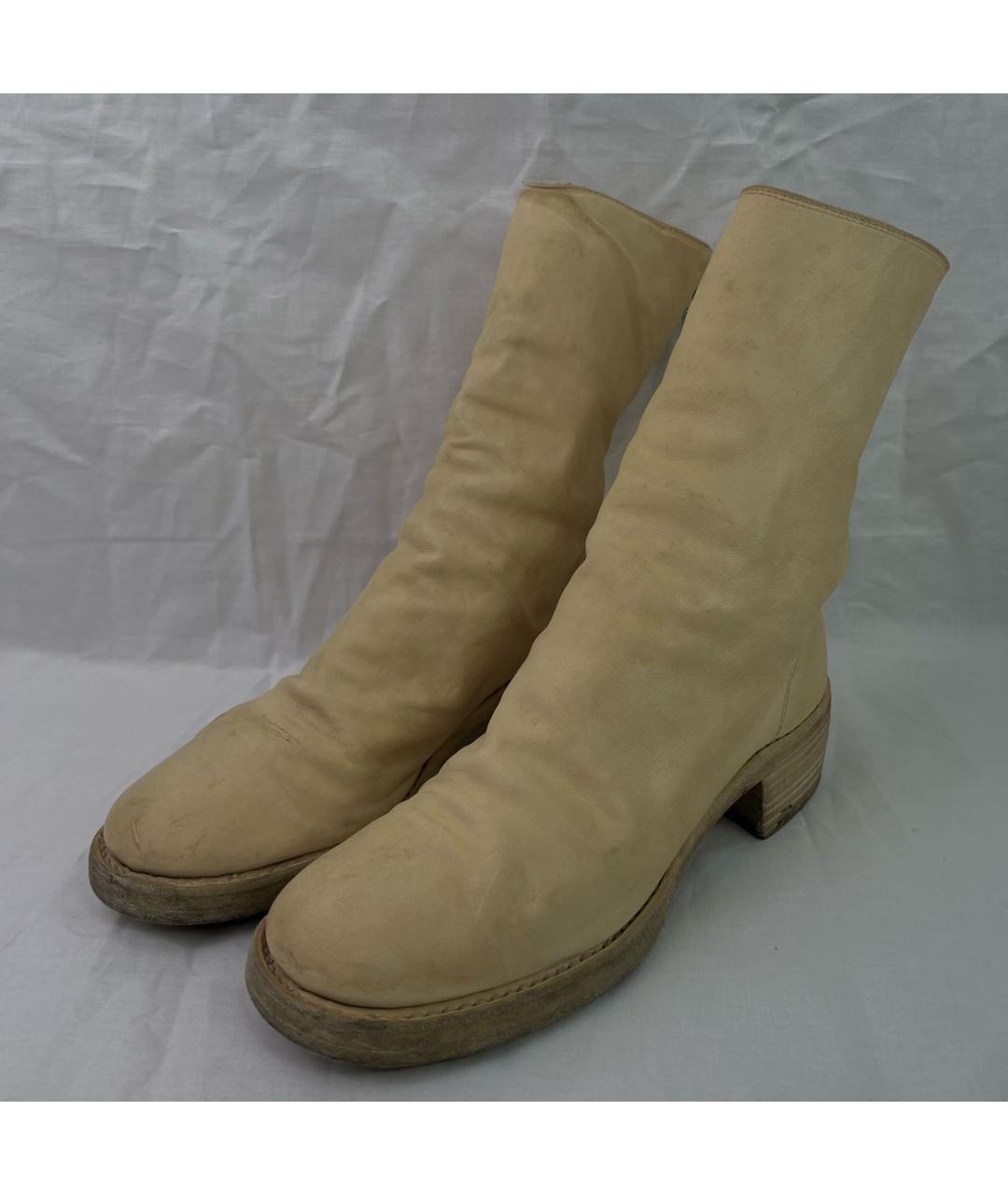 GUIDI Бежевые кожаные ботинки, фото 2