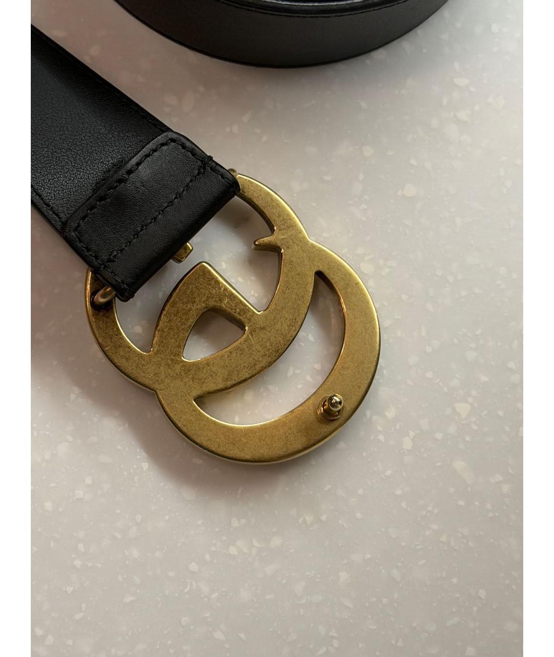 GUCCI Черный кожаный ремень, фото 2