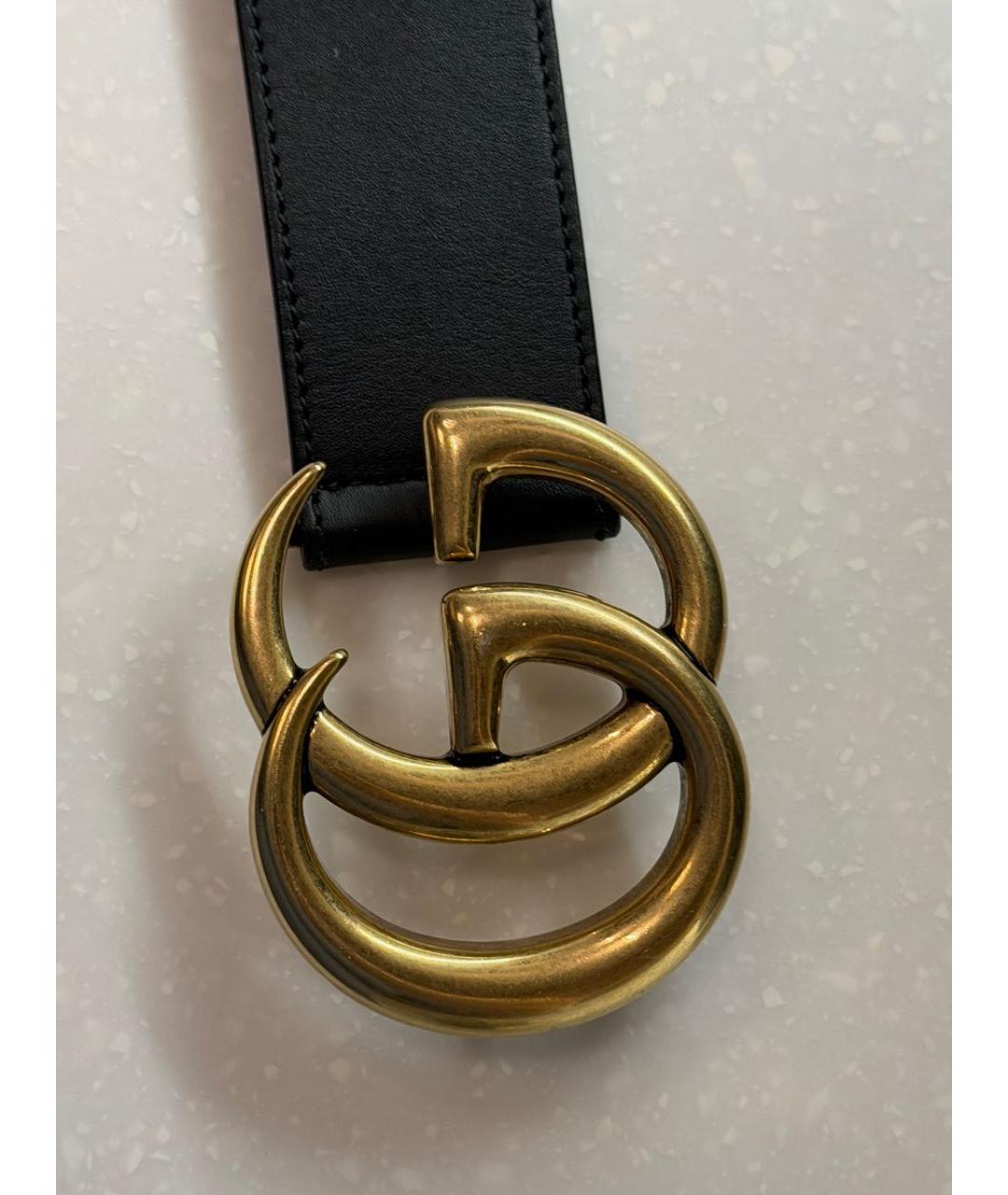 GUCCI Черный кожаный ремень, фото 4