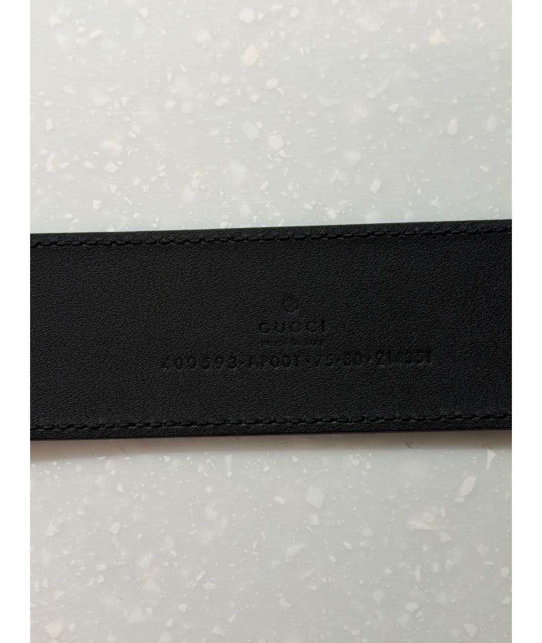 GUCCI Черный кожаный ремень, фото 3