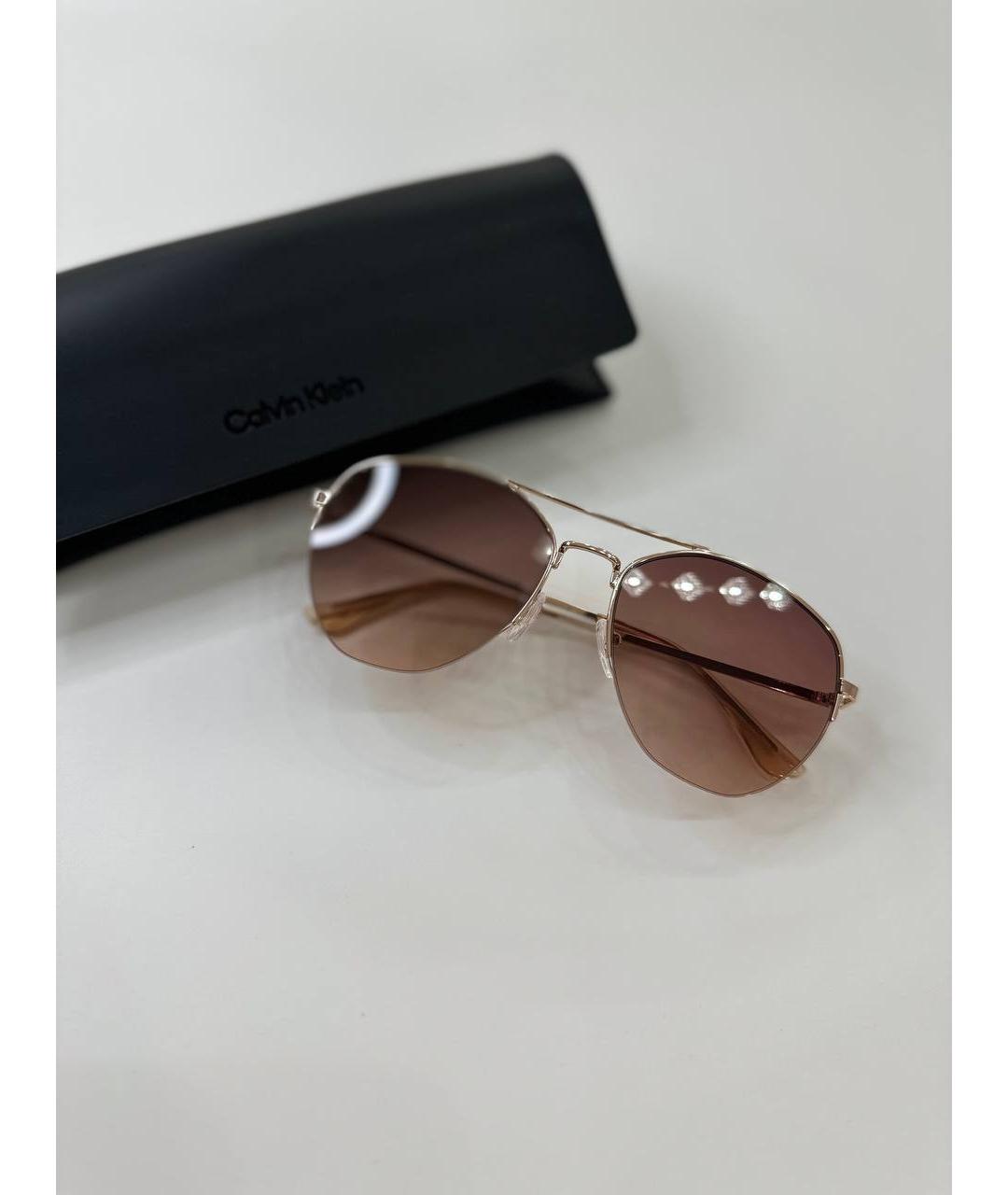 CALVIN KLEIN Розовые металлические солнцезащитные очки, фото 4