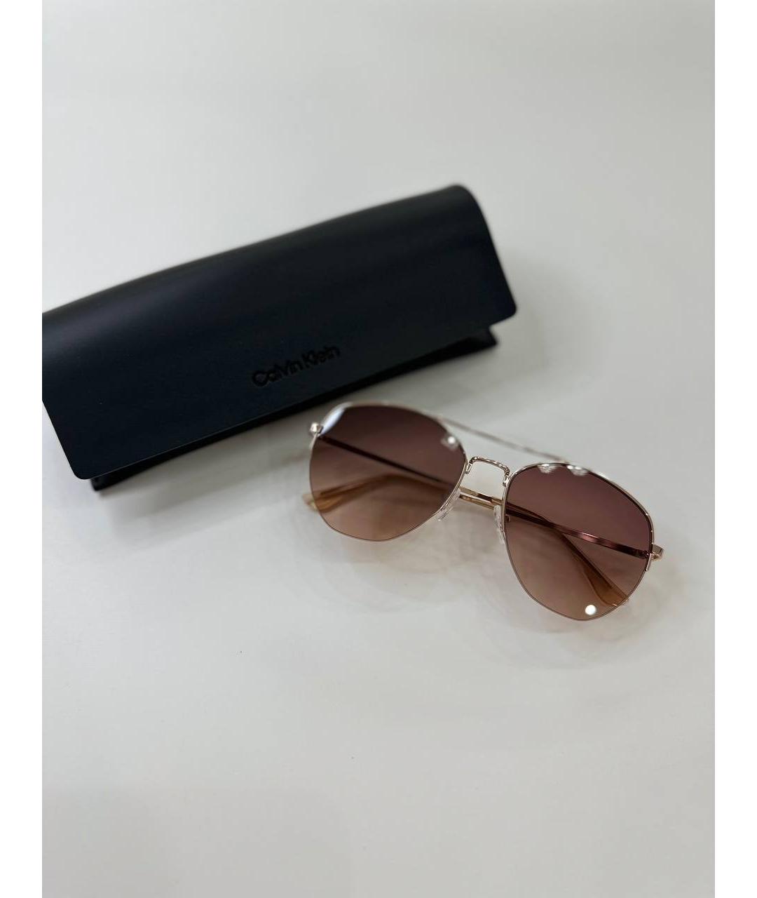 CALVIN KLEIN Розовые металлические солнцезащитные очки, фото 2