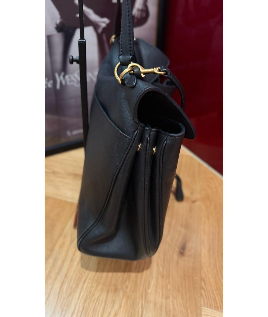 BALENCIAGA Черная кожаная сумка через плечо, фото 6