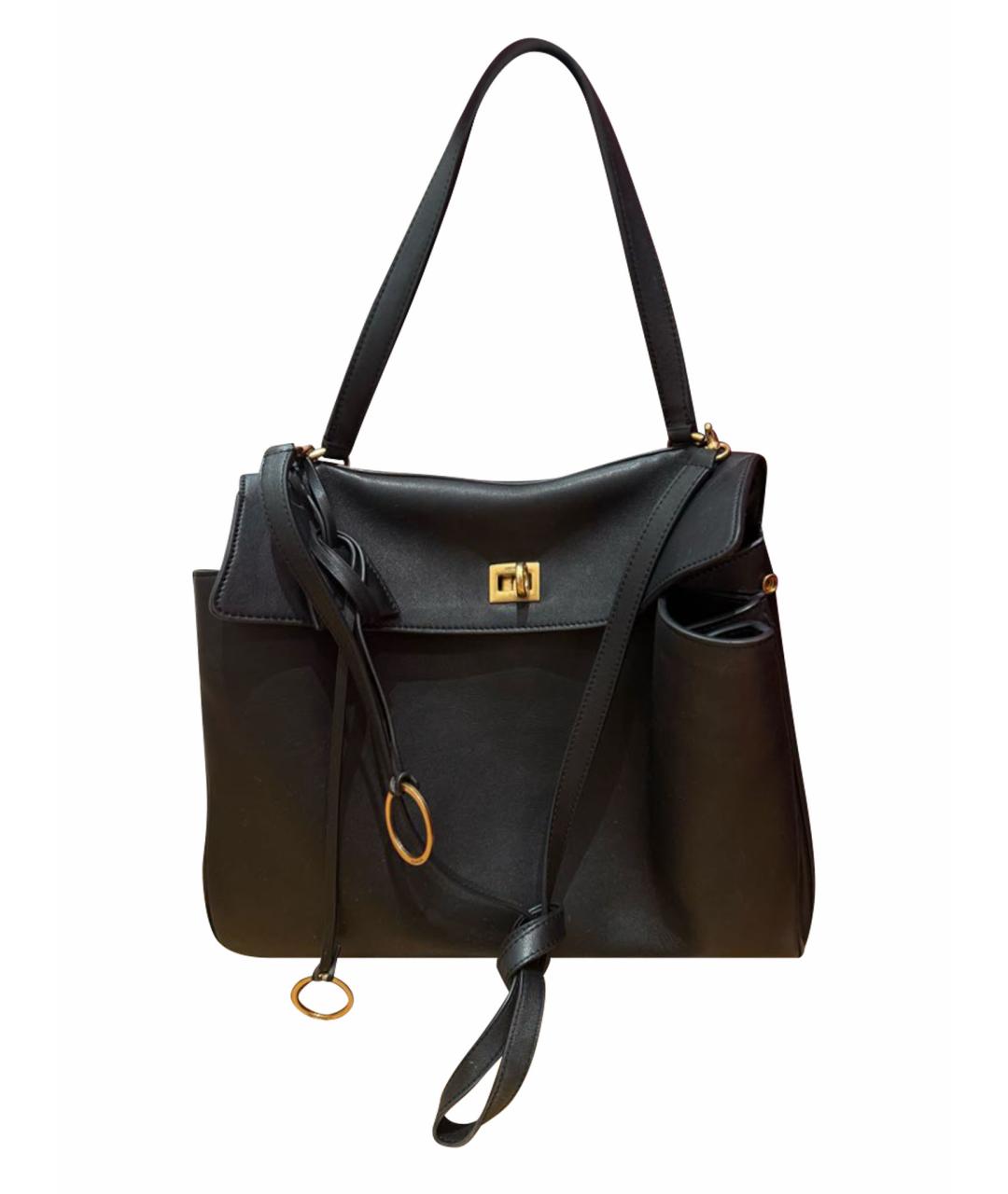 BALENCIAGA Черная кожаная сумка через плечо, фото 1