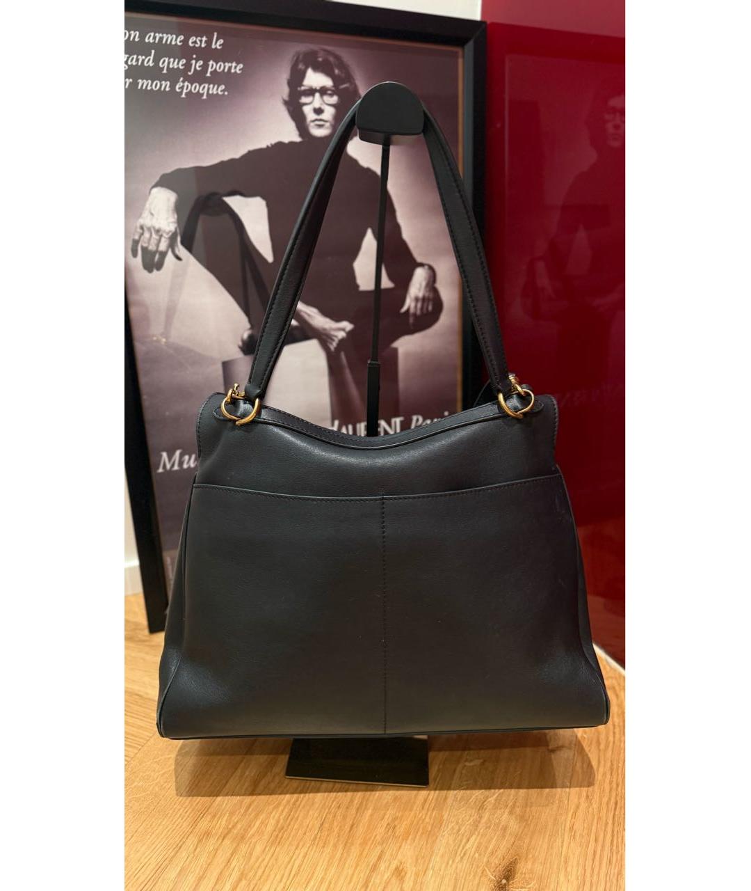 BALENCIAGA Черная кожаная сумка через плечо, фото 2