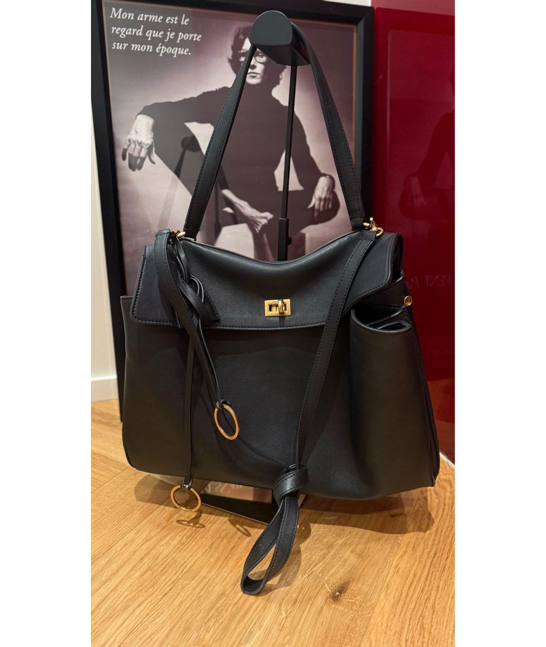 BALENCIAGA Черная кожаная сумка через плечо, фото 7