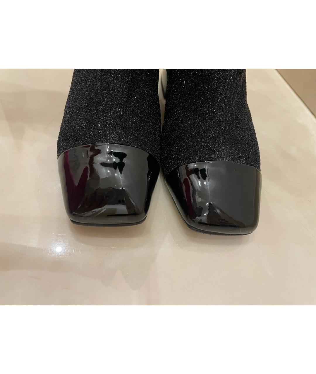 CHANEL Черные текстильные сапоги, фото 3