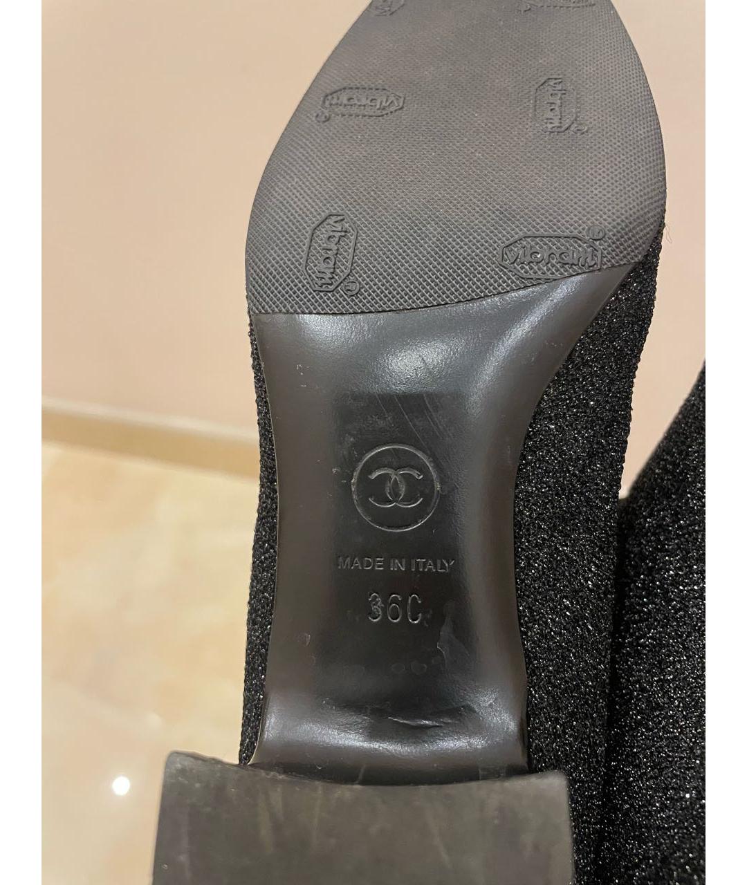 CHANEL Черные текстильные сапоги, фото 6
