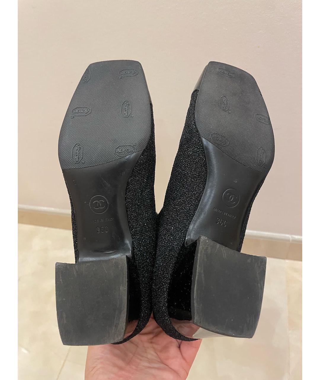 CHANEL Черные текстильные сапоги, фото 5