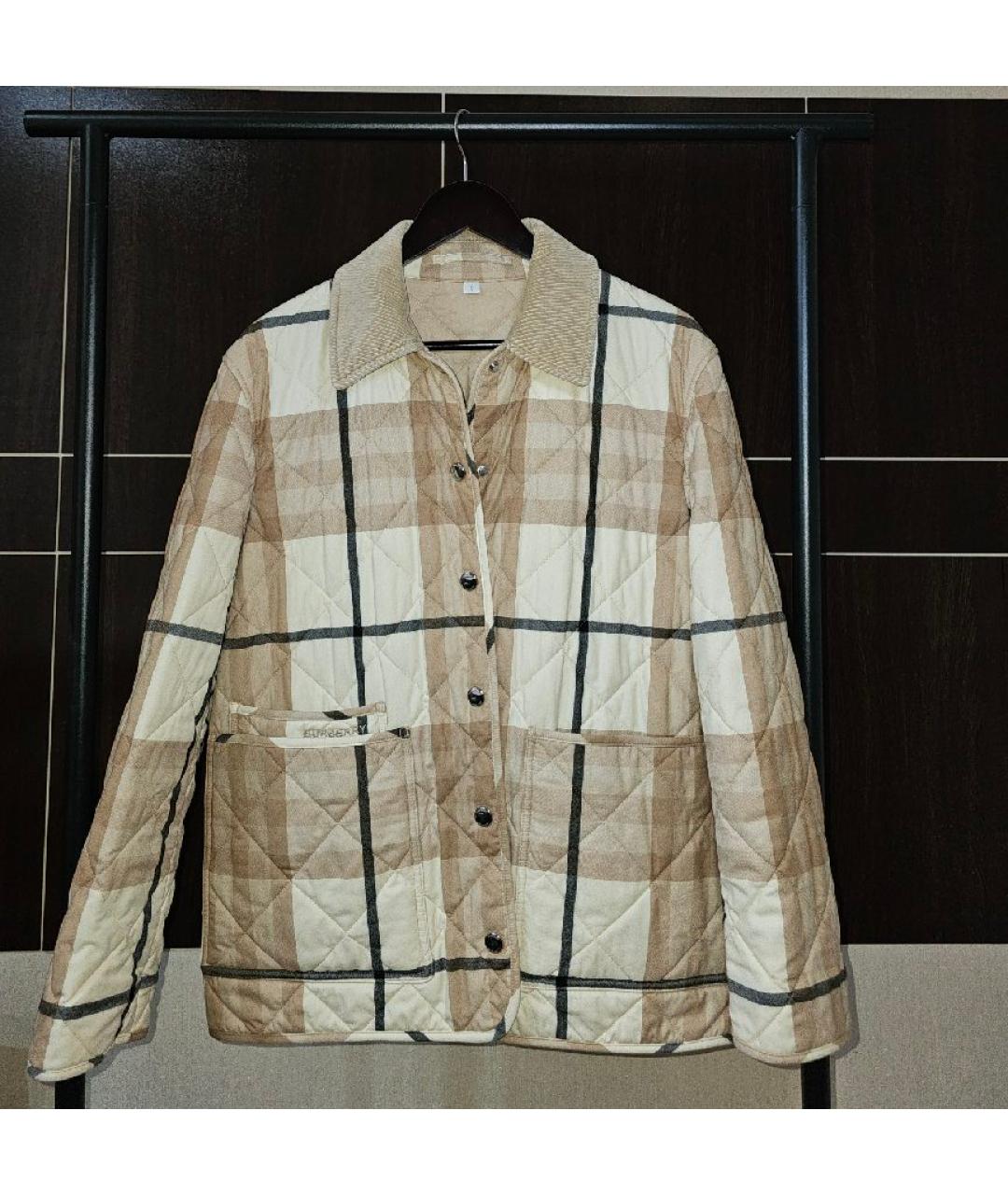 BURBERRY Бежевая полиэстеровая куртка, фото 10