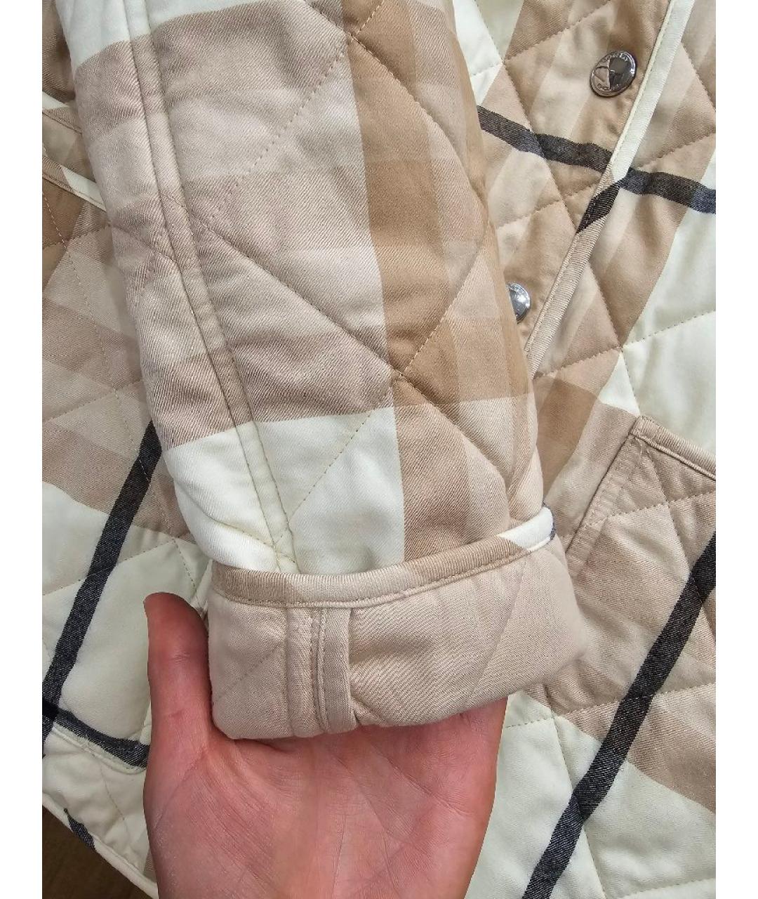BURBERRY Бежевая полиэстеровая куртка, фото 6